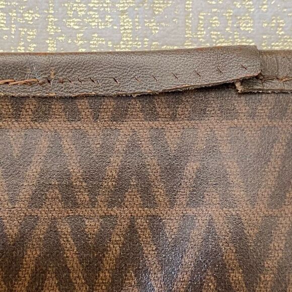 Mario Valentino Brown Signature Print Tote/Shoulder Bag PVC x Leather. VGUC! - Picture 14 of 15